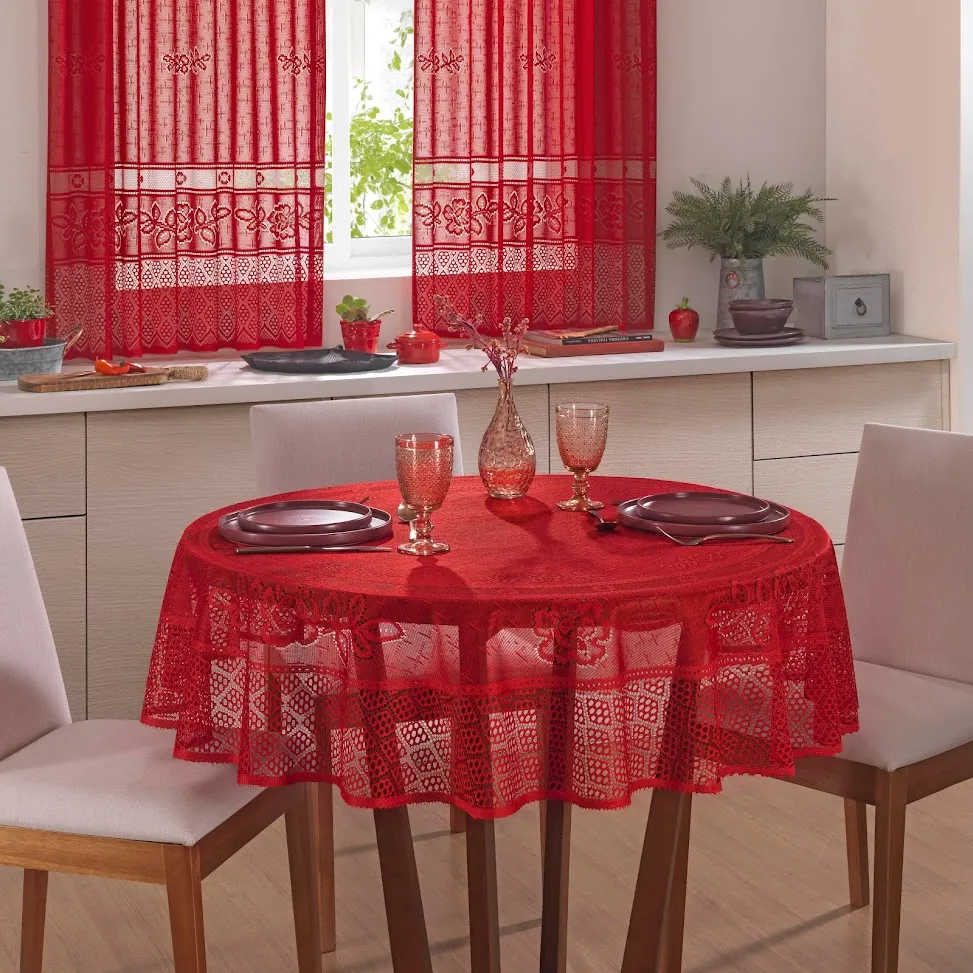 Toalha de mesa redonda 100% renda  1,50x1,50