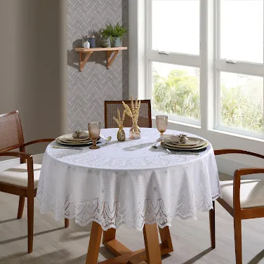 Toalha de Mesa Redonda Classica100% Renda  1,80x1,80