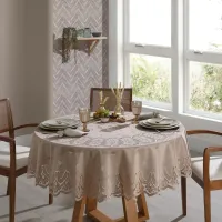 Toalha de Mesa Redonda Classica100% Renda  1,80x1,80 - Foto 2