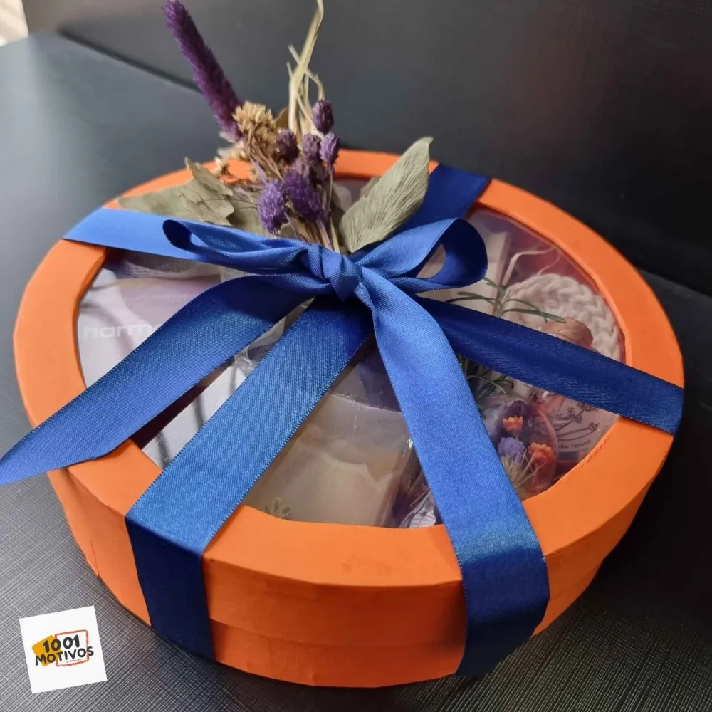 Redonda  Diâm. 25,0 x 7,0 altura - Tampa e Fundo Cartonagem  C/ Visor 