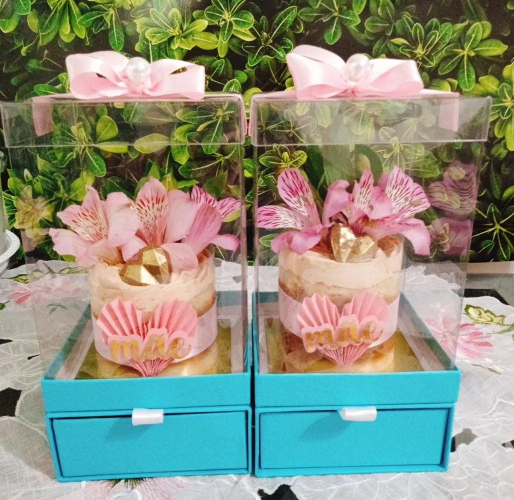 Cx. P/ Bolo C/ Gaveta 09 Bombons - 12,0 x 12,0 x 15,0