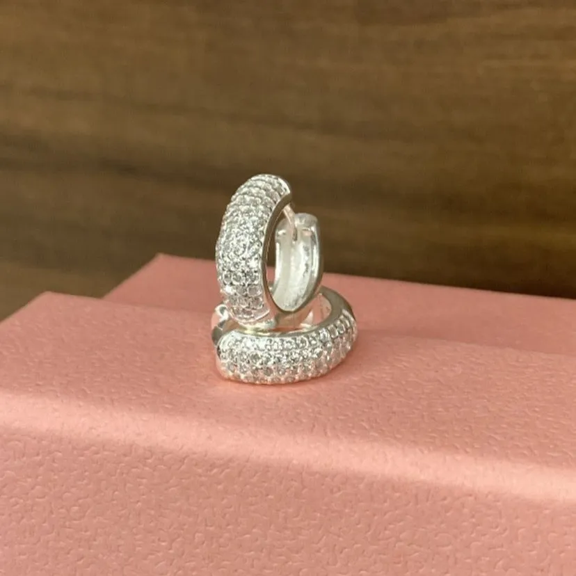 Argolas de prata com pedras - BAP170 Imagem