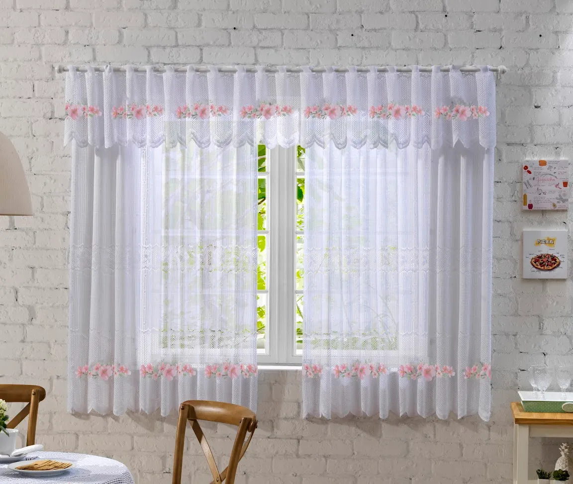Cortina de Renda Premium Cozinha 2,80M X 1.50M X 30CM Imagem