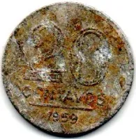 1959 - 20 Centavos - Moeda Brasil - UTG