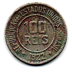 1922 - 100 Réis - Moeda Brasil - Regular