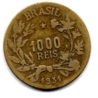 1931 - 1000 Réis - Moeda Brasil - Estado de Conservação: Bem Conservada (BC)