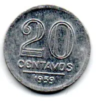 1959 - 20 Centavos - Moeda Brasil