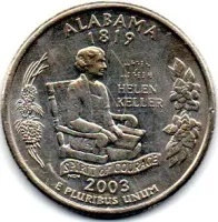 Estados Unidos - 2003P - 25 Cents - Alabama - State Quarter Dollar