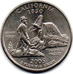 Estados Unidos - 2005P - 25 Cents - California - State Quarter Dollar