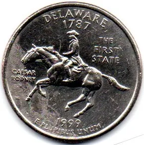 Estados Unidos - 1999D - 25 Cents - Delaware - State Quarter Dollar
