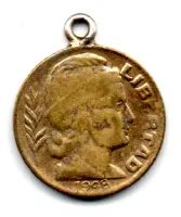 Argentina - 1948 - 5 Centavos - Obs.: Moeda transformada em medalha - Foto 2