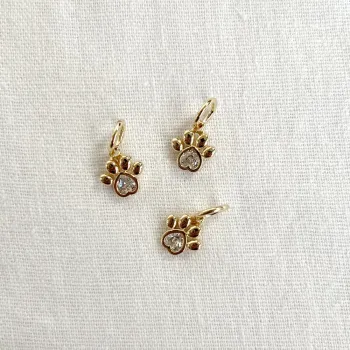 Pingente Patinha Dourada com Zircônia Central