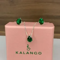 Conjunto de prata ponto de luz gota - Verde Esmeralda  - CJ337VE