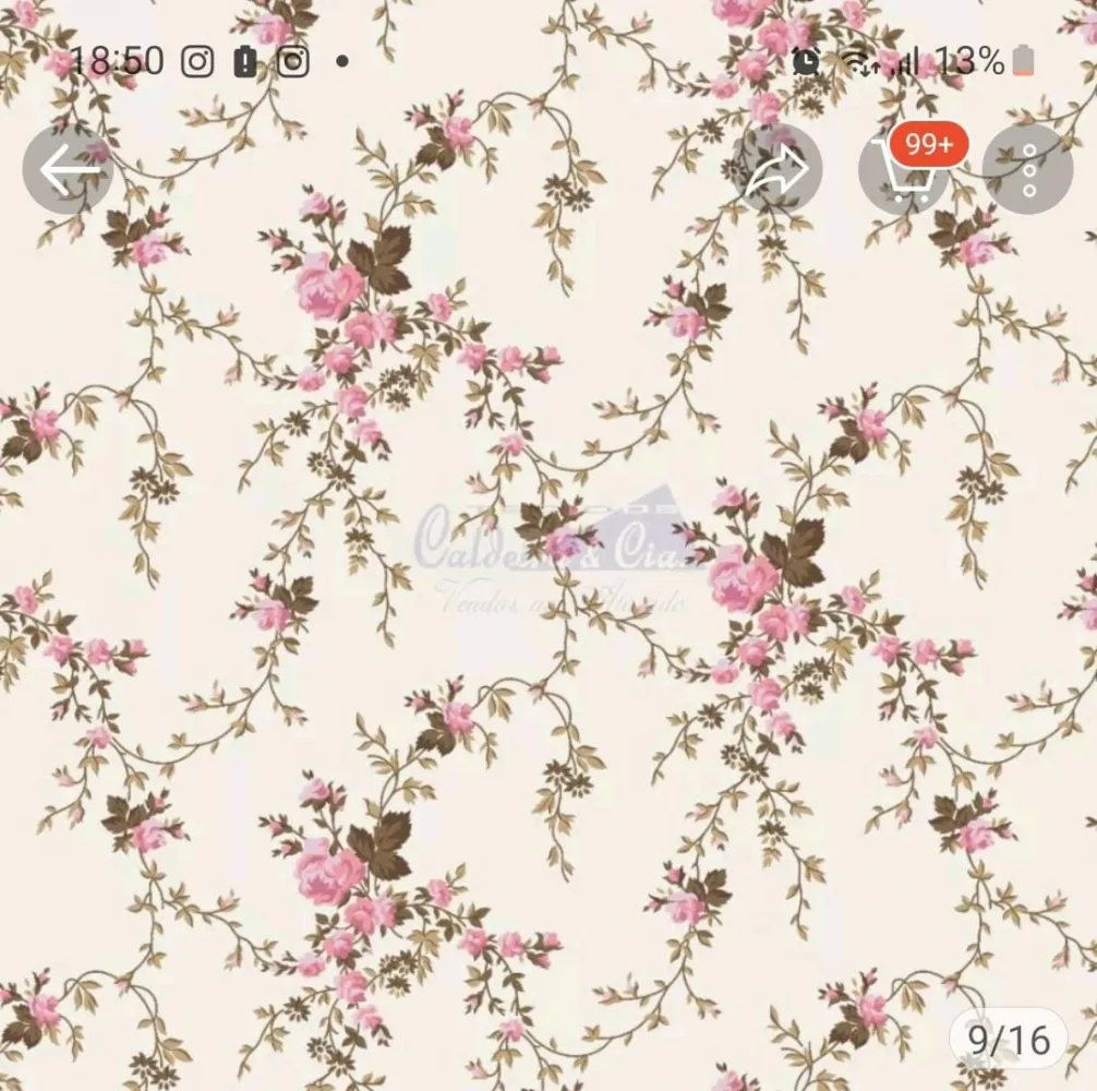   TECIDO CALDEIRA SARAH  ROSA COM MARROM COR 48