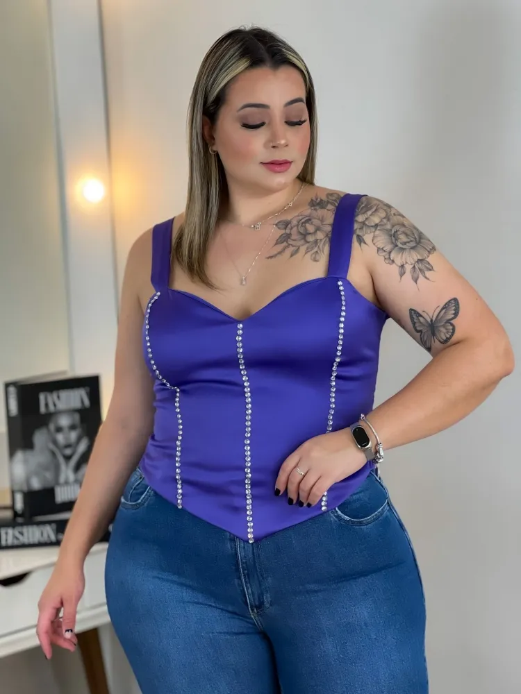 Top Pedrarias It Curves Roxo