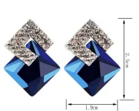 1 par Brincos de orelha geométricos glamouroso liga de zinco decoração de strass para mulheres para decoraç - Foto 4