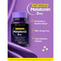 Melatonina Carlyle  Fast Dissolve Natural Berry Flavor 5mg C/300 Tablts Importado Frete Grátis - Foto 8
