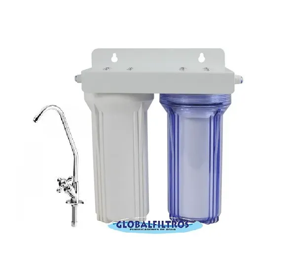 Filtro de Água Double 7" de Bancada Remove Sedimentos e Cloro