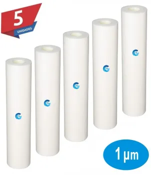 Kit 5 Peças Refil Polipropileno 1 Micra P Filtro 9 3/4"e 10"
