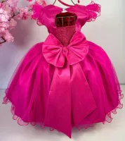 Vestido Pink Glitter Luxo Manga Flu Flu - Foto 2
