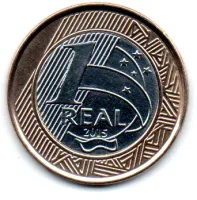 2015 - 1 Real - Comemorativa 50 Anos Banco Central - Moeda Brasil - C/ Danos - Foto 2