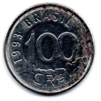 1993 - 100 Cruzeiros Reais - Moeda Brasil - C/ Danos