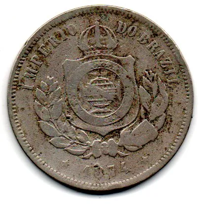 1874 - 200 Réis - Moeda Brasil Império