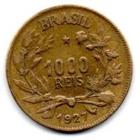 1927 - 1000 Réis - Moeda Brasil - Estado de Consevação: MBC/Sob