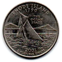 Estados Unidos - 2001D - 25 Cents - Rhode Island - State Quarter Dollar - MBC