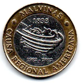 Argentina - 2012 - 2 Pesos - Comemorativa - Malvinas - Causa Regional Americana - Polida