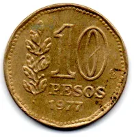 Argentina - 1977 - 10 Pesos - Comemorativa - Bicentenario Del Almirante G. Brown - Foto 2