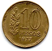 Argentina - 1977 - 10 Pesos - Comemorativa - Bicentenario Del Almirante G. Brown - Foto 2