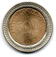 Colômbia - 2021 - 500 Pesos