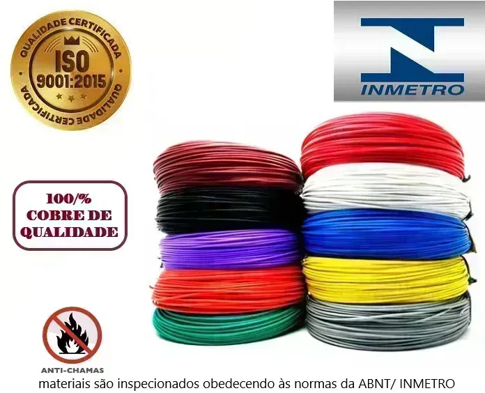 Cabo Flexível 10mm 1 Metros 1KV Certificado inmetro 100% cobre Imagem