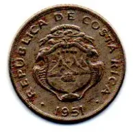 Costa Rica - 1951 - 5 Centimos