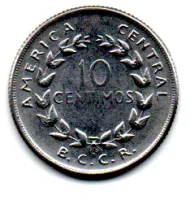 Costa Rica - 1967 - 10 Centimos - Foto 2