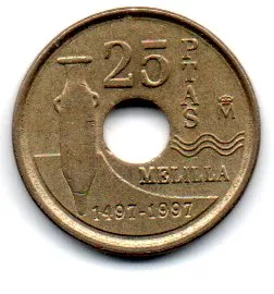 Espanha - 1997 - 25 Pesetas - Comemorativa - Melilla