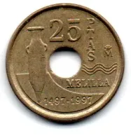 Espanha - 1997 - 25 Pesetas - Comemorativa - Melilla