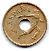 Espanha - 1991 - 25 Pesetas - Comemorativa - Olimpíadas Barcelona 1992 - Foto 2