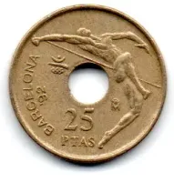 Espanha - 1991 - 25 Pesetas - Comemorativa - Olimpíadas Barcelona 1992 - Foto 2