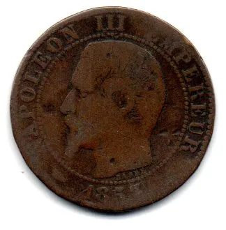 França - 1857 - 5 Centimes - UTG