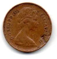 Reino Unido - 1973 - 1/2 Penny - C/ Danos