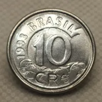 Moeda 10 Cruzeiros Reais 1993  Tamanduá  Flor de Cunho