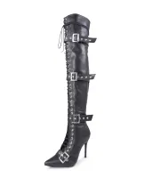 Bota Over the Knee Sofia Preta com Numeração Especial - Foto 3