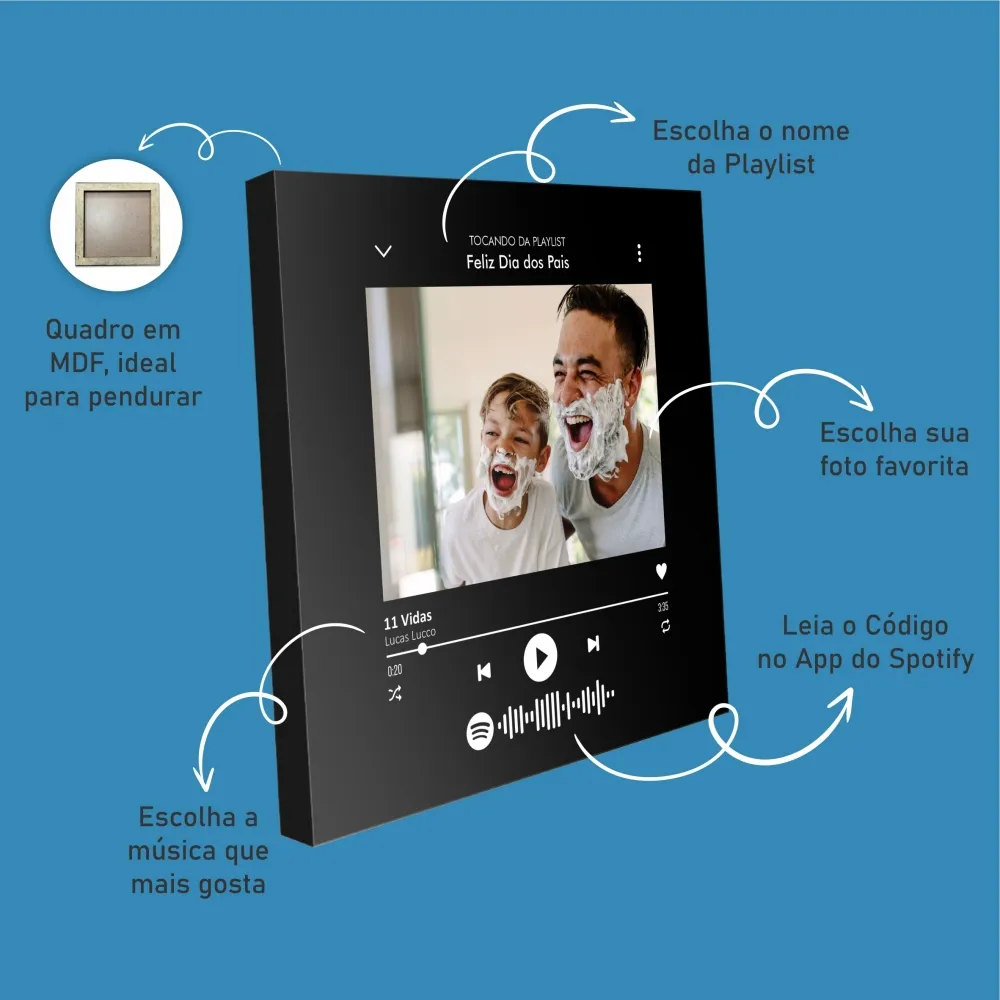 QUADRO  MDF 30x30cm | DIA DOS PAIS