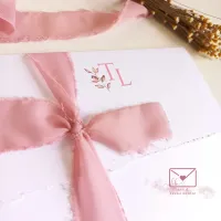 Convite especial com borda e fita artesanal - Foto 2