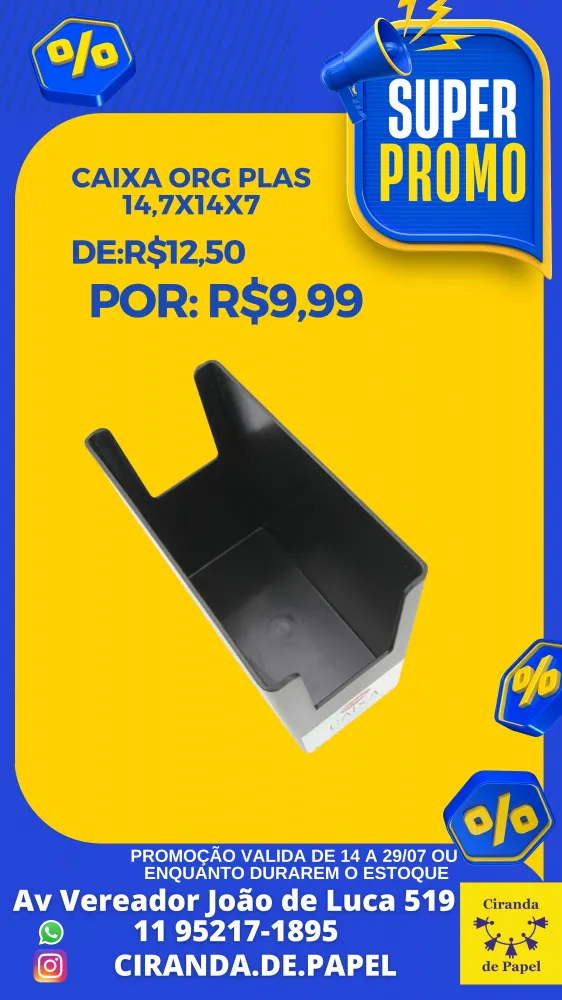 Caixa Organizadora 7x14x14,8cm