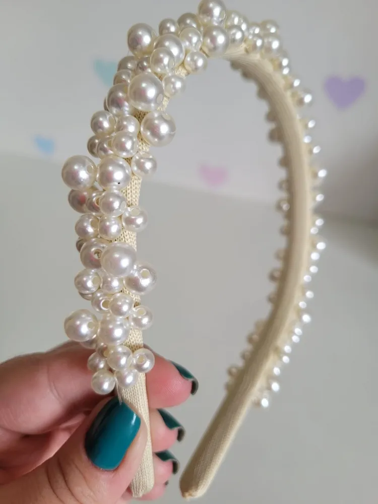 Tiara Pérolas Marfim