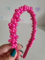 Tiara Pérolas Rosa Pink