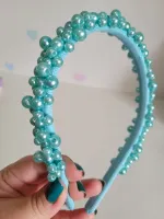 Tiara Pérolas Verde Água